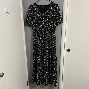 Floral Black Dress